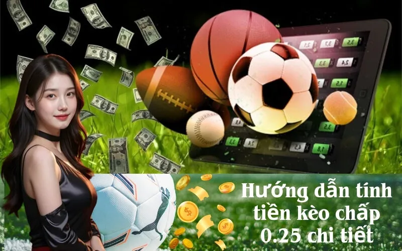 Hướng dẫn tính tiền kèo chấp 0.25 chi tiết